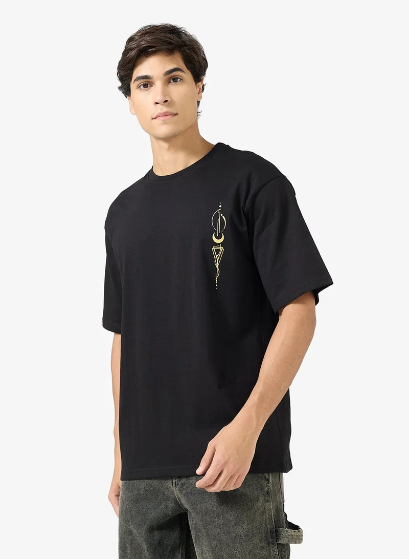 سفنتي فايف تيشيرت مطبوع كبير الحجم